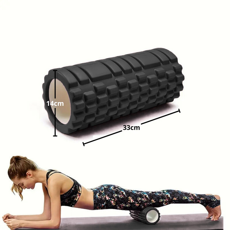 RODILLO DE YOGA FOAM ROLLER DE ESPUMA 33 X 14CM NEGRO - 2