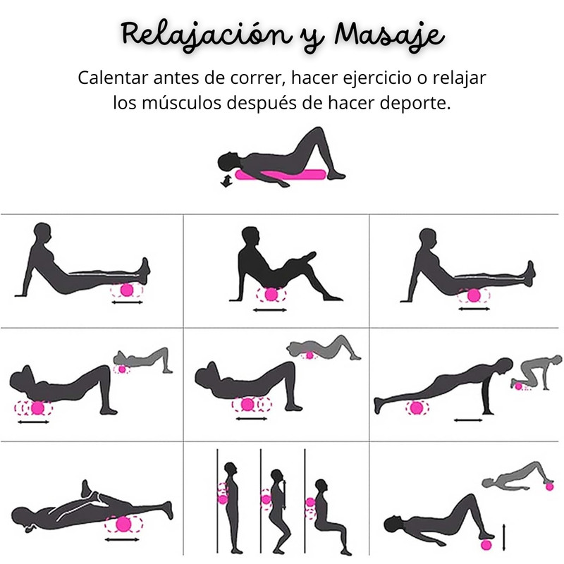 RODILLO DE YOGA FOAM ROLLER DE ESPUMA 33 X 14CM NEGRO - 6