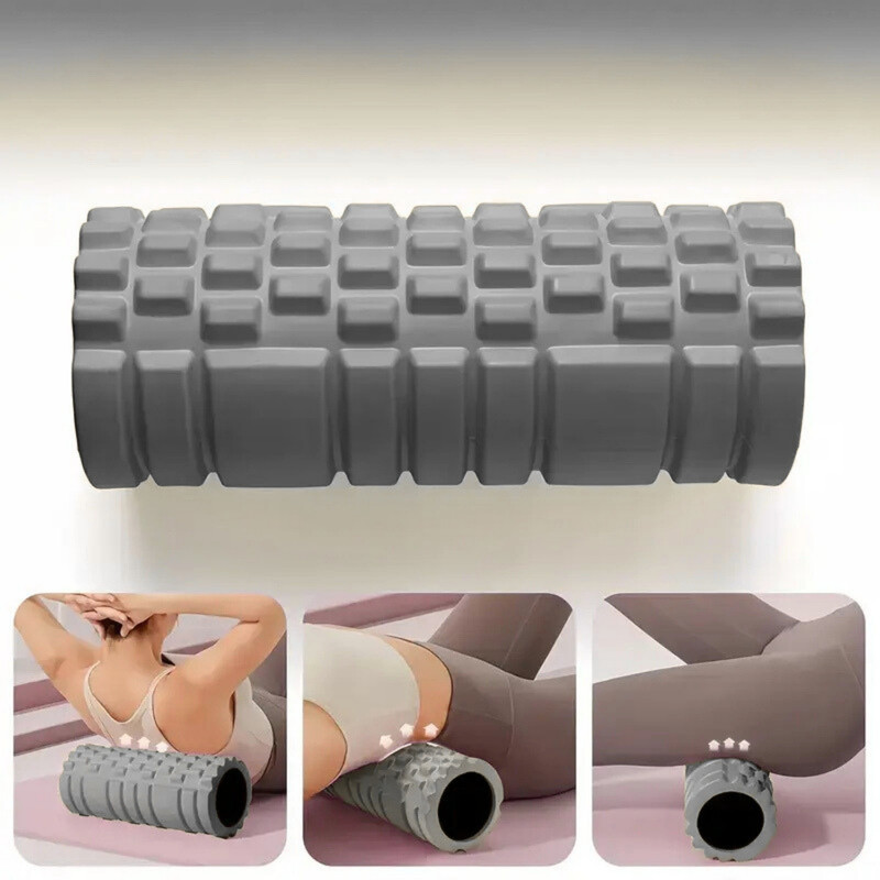 RODILLO DE YOGA FOAM ROLLER DE ESPUMA 33 X 14CM GRIS - 3