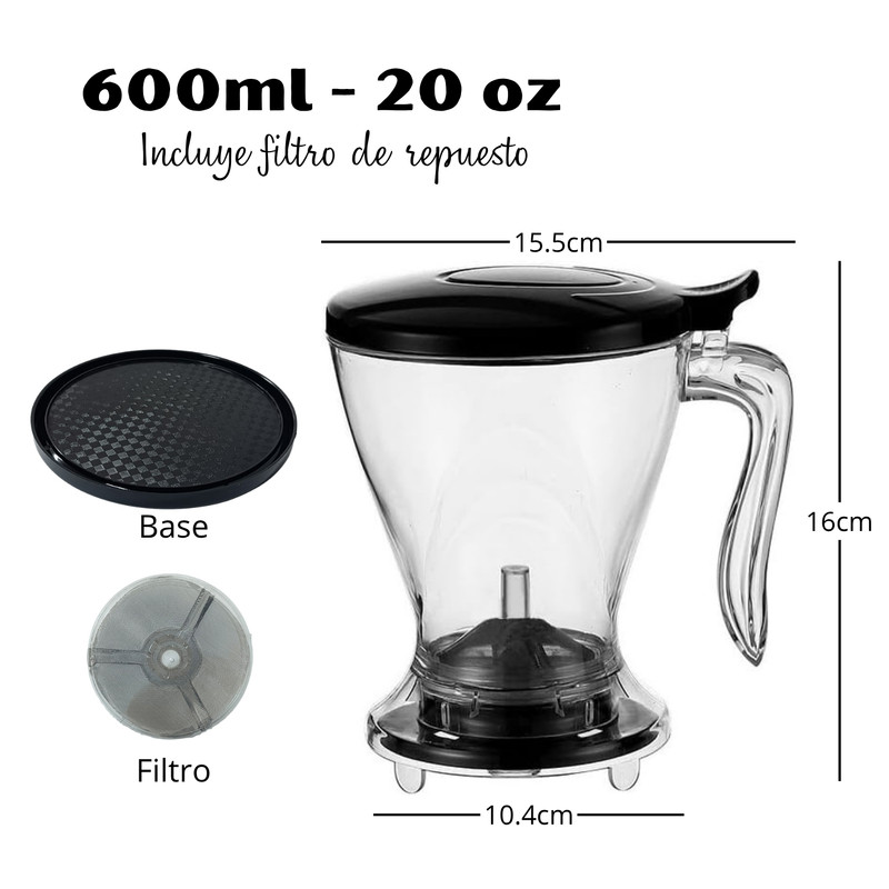 CAFETERA GOTA A GOTA 600ML CON FILTRO, JARRA INFUSOR DE TÉ - 2