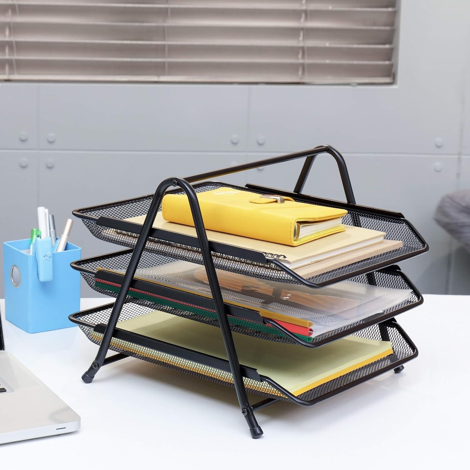 ORGANIZADOR METÁLICO 3 NIVELES PARA ESCRITORIO OFICINA - 5