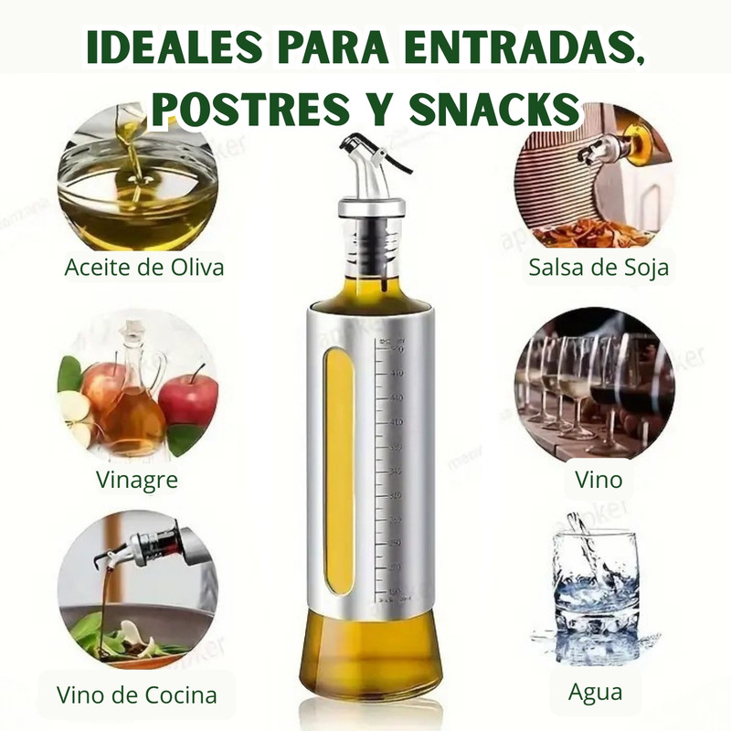 DISPENSADOR ACEITERO 500ML DE VIDRIO ANTIFUGAS – PACK X4 - 2