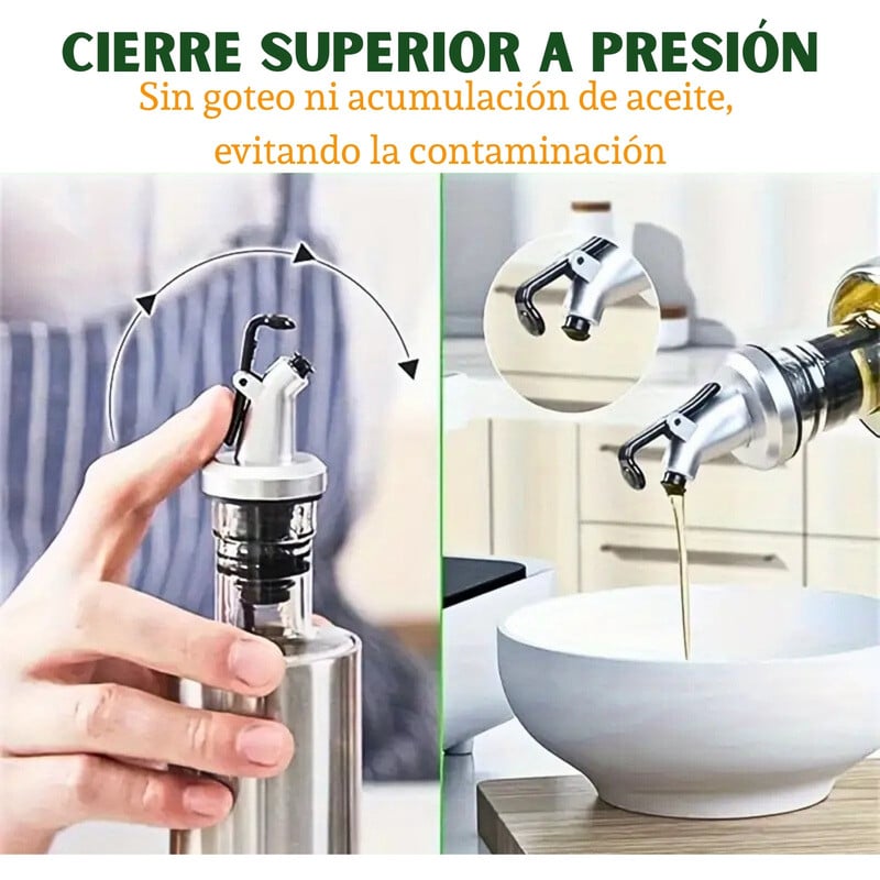 DISPENSADOR ACEITERO 500ML DE VIDRIO ANTIFUGAS – PACK X4 - 5