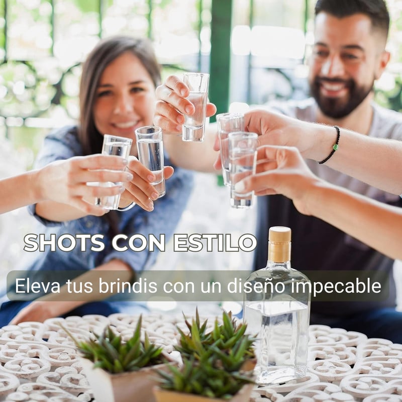 VASO SHOT WHISKY TEQUILA 28ML SET 6 VASOS SHOT DE VIDRIO - 2