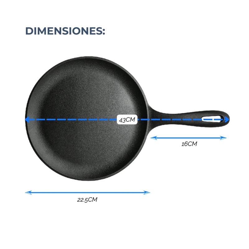 SARTÉN COMAL 26 CM HIERRO FUNDIDO ESMALTADO VICTORIA - 3