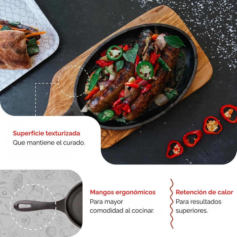 SARTÉN COMAL 26 CM HIERRO FUNDIDO ESMALTADO VICTORIA - 4