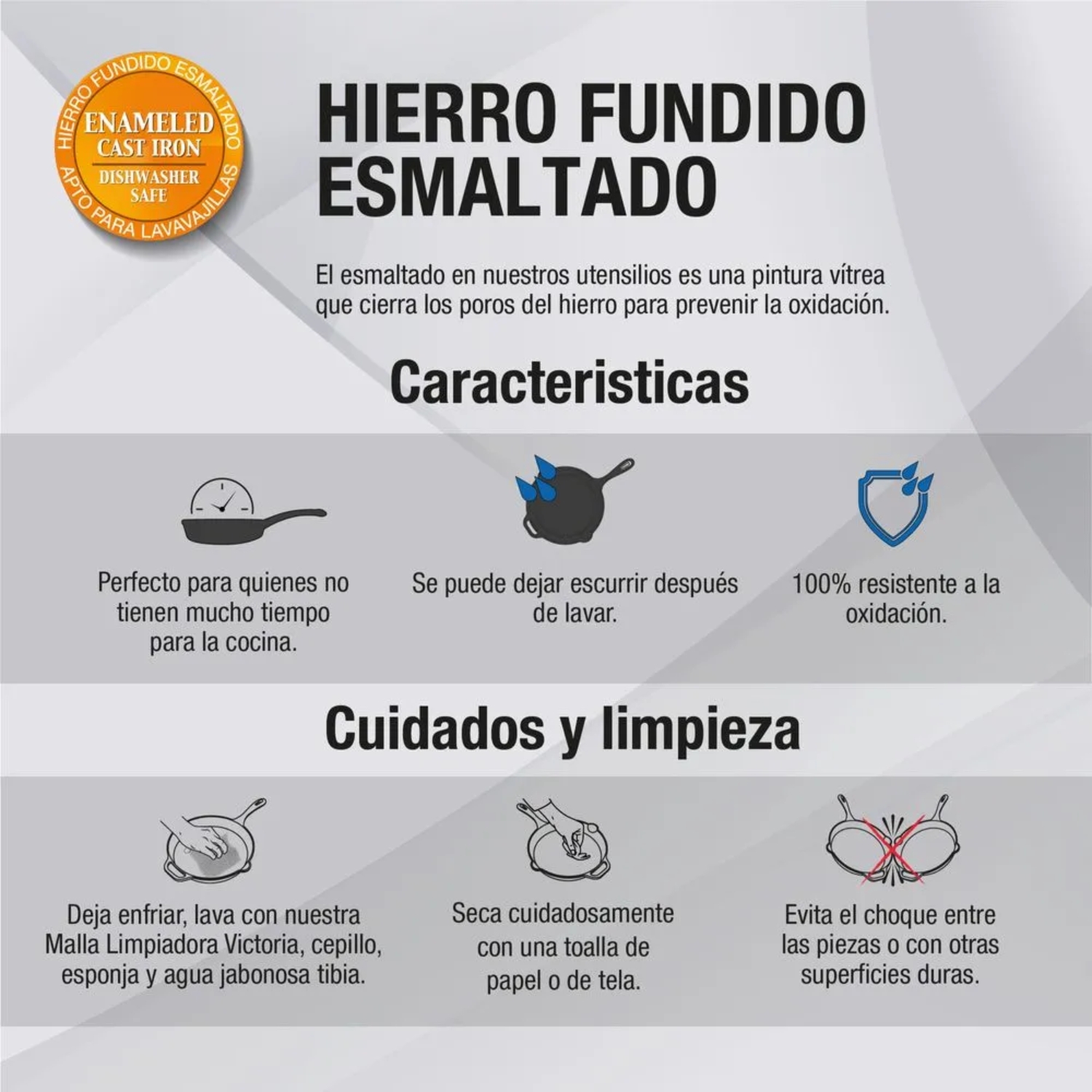 SARTÉN COMAL 26 CM HIERRO FUNDIDO ESMALTADO VICTORIA - 5