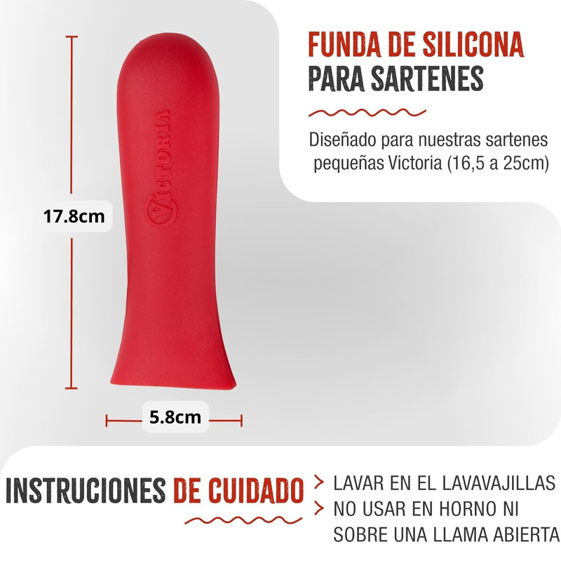 MANGO DE SILICONA PARA SARTEN HIERRO FUNDIDO LARGO - 6