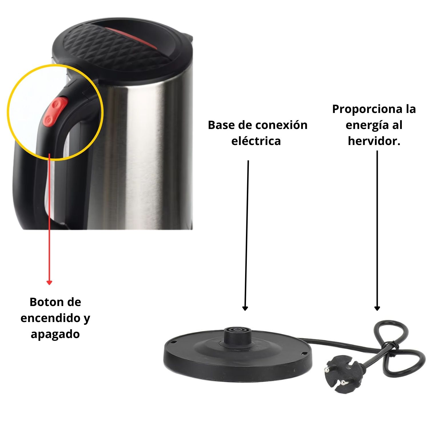 HERVIDOR ELÉCTRICO 2.5L ACERO INOXIDABLE RAF 1500W - 4