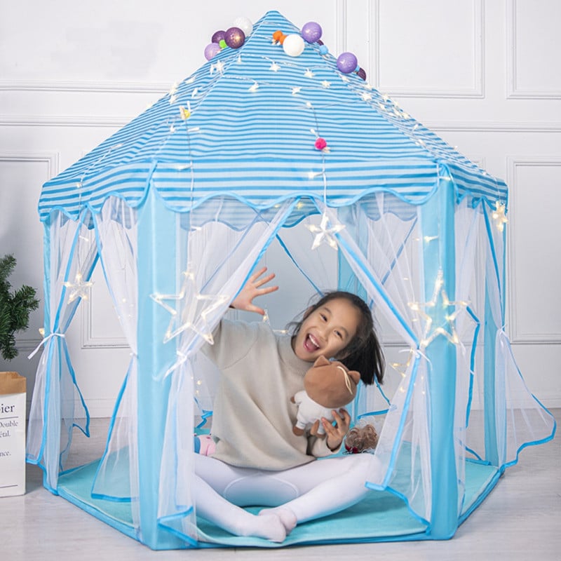 CASITA CASTILLO PRINCIPE CARPA INFANTIL PARA NIÑOS CELESTE - 4