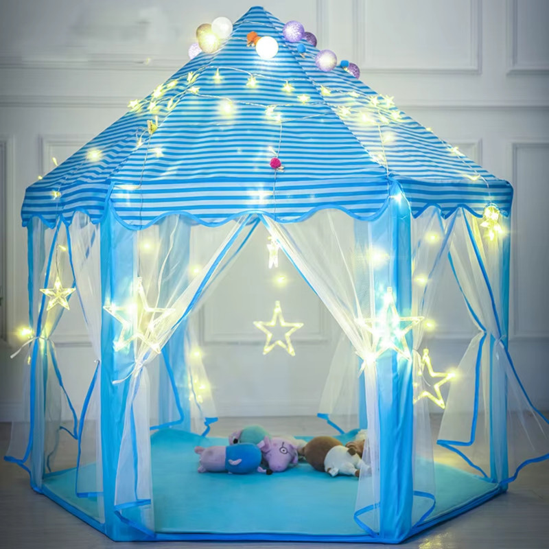 CASITA CASTILLO PRINCIPE CARPA INFANTIL PARA NIÑOS CELESTE - 5