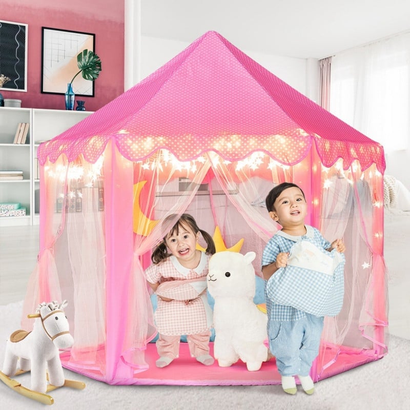 CASITA CASTILLO PRINCESA CARPA INFANTIL PARA NIÑAS ROSADO - 3