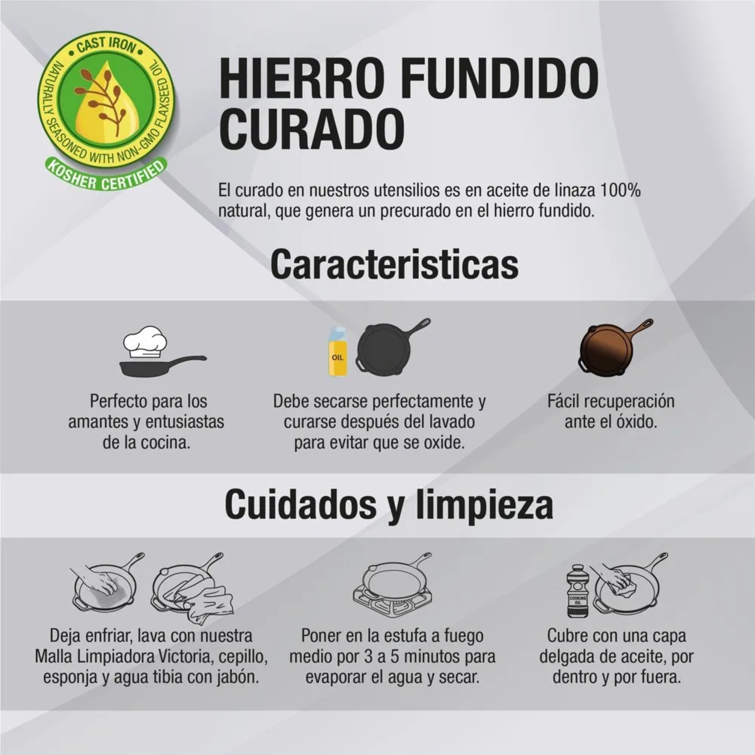 SARTÉN DE HIERRO FUNDIDO 20 CM CURADO CALOR UNIFORME - 5