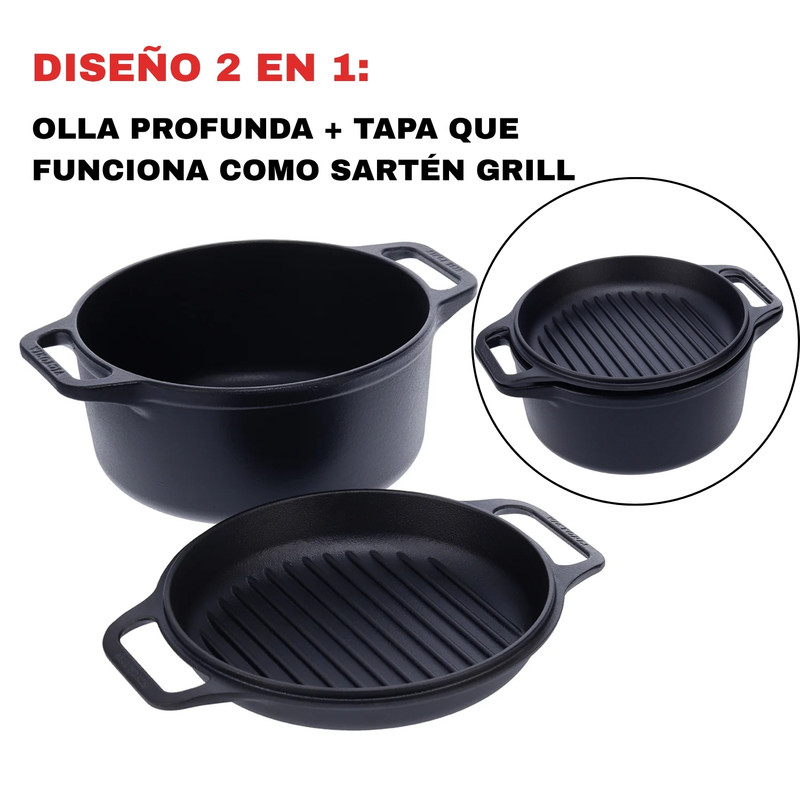 OLLA COMBO COOKER HIERRO FUNDIDO ESMALTADO 5.7L VICTORIA - 2