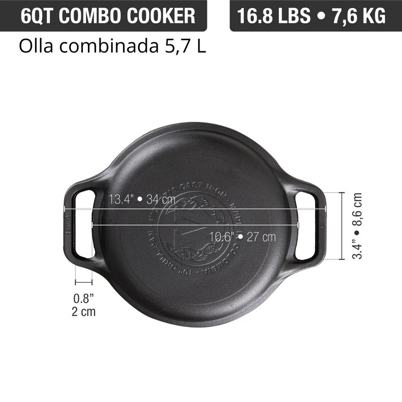 OLLA COMBO COOKER HIERRO FUNDIDO ESMALTADO 5.7L VICTORIA - 4