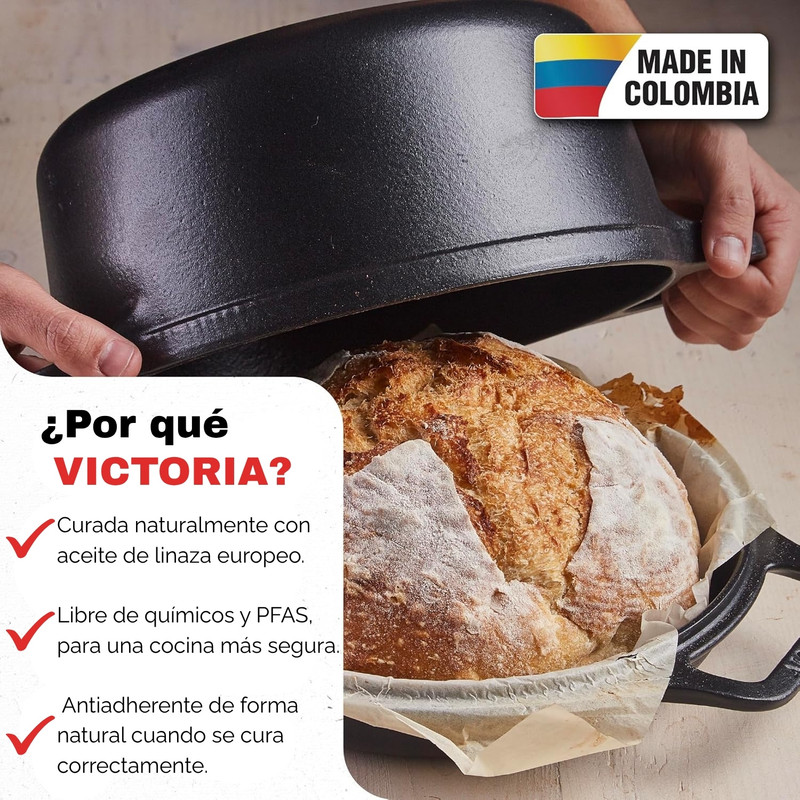 OLLA COMBO COOKER HIERRO FUNDIDO ESMALTADO 5.7L VICTORIA - 5