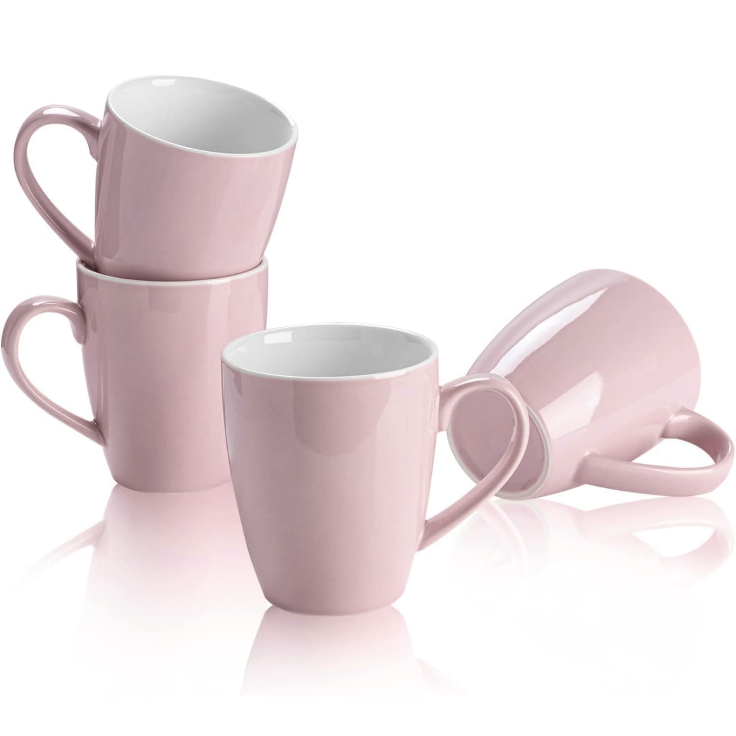 SET DE 6 TAZAS CERÁMICAS 500 ML ELEGANTES COLOR LILA - 1