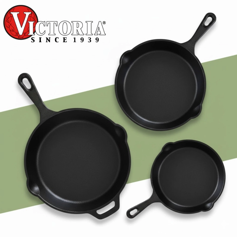 SET DE SARTENES VICTORIA 3 PIEZAS HIERRO FUNDIDO - 1