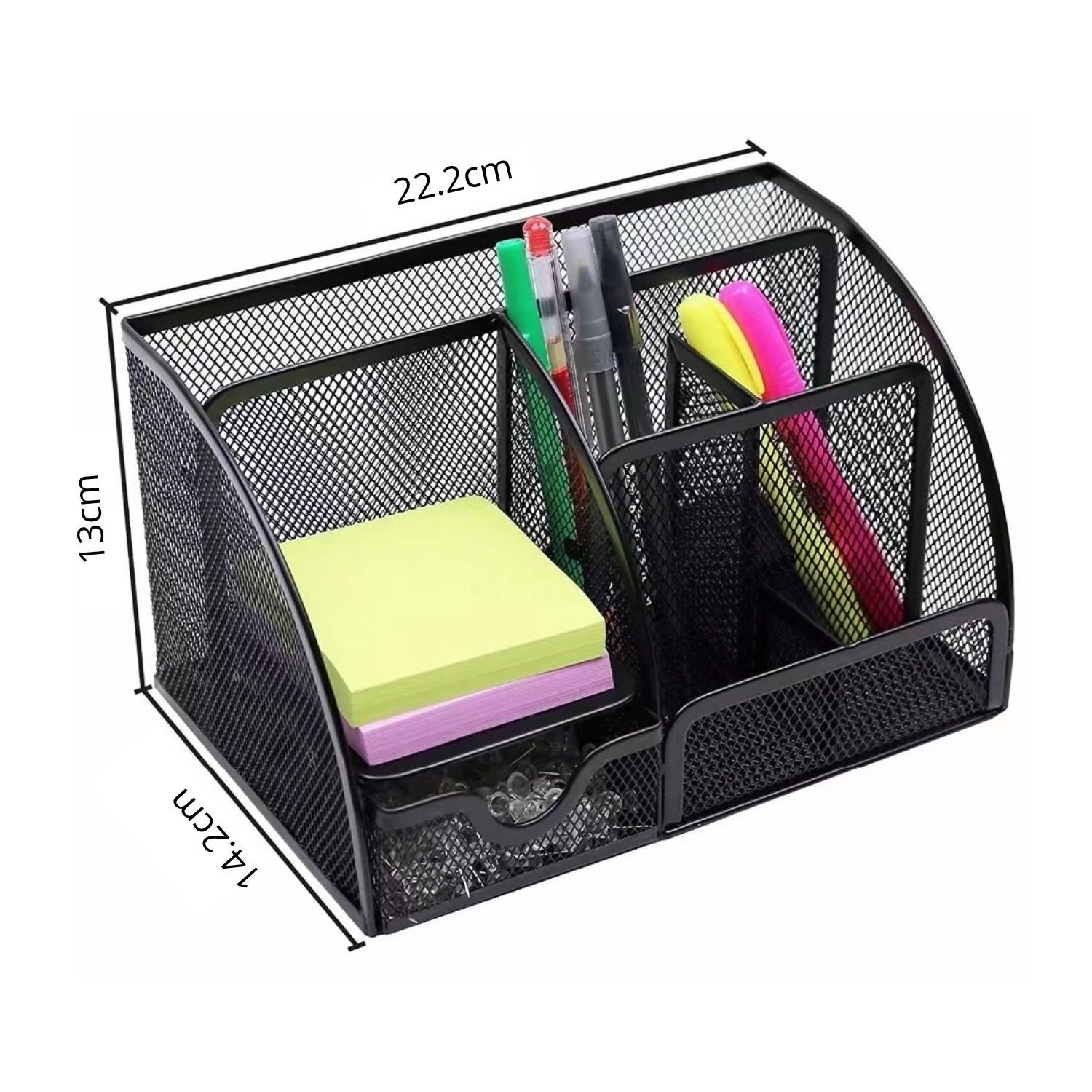 ORGANIZADOR DE ESCRITORIO METÁLICO NEGRO – DISEÑO MODERNO - 4