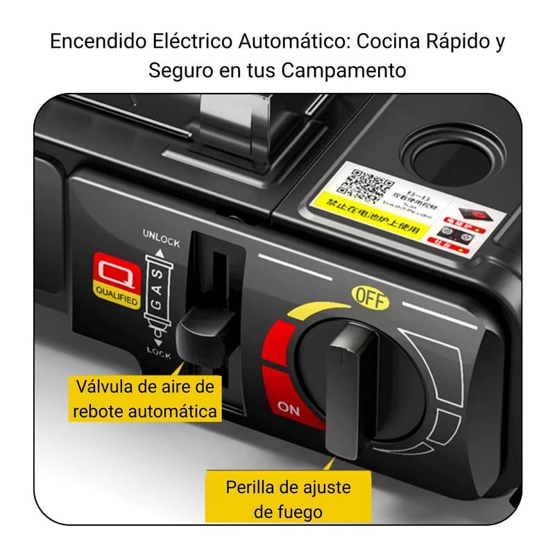 COCINA ESTUFA PORTÁTIL DUAL + 2 CARTUCHOS IDEAL PARA PICNIC - 4