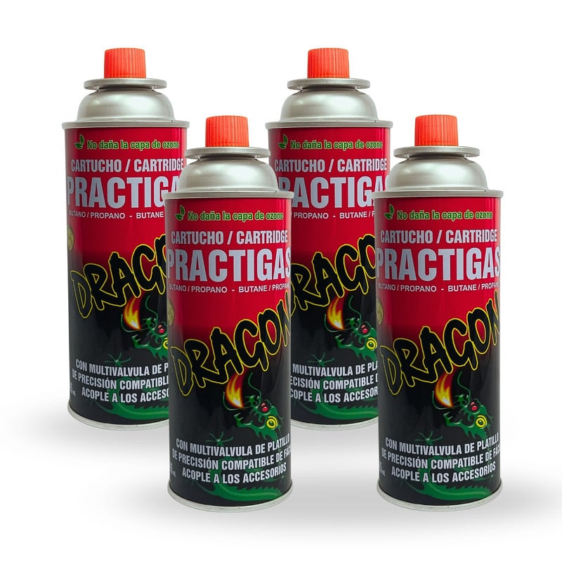 CARTUCHO DE GAS BUTANO 485ML ALTA POTENCIA – PACK 4 UNIDADES - 1