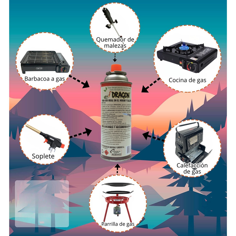 CARTUCHO DE GAS BUTANO 485ML ALTA POTENCIA – PACK 4 UNIDADES - 4