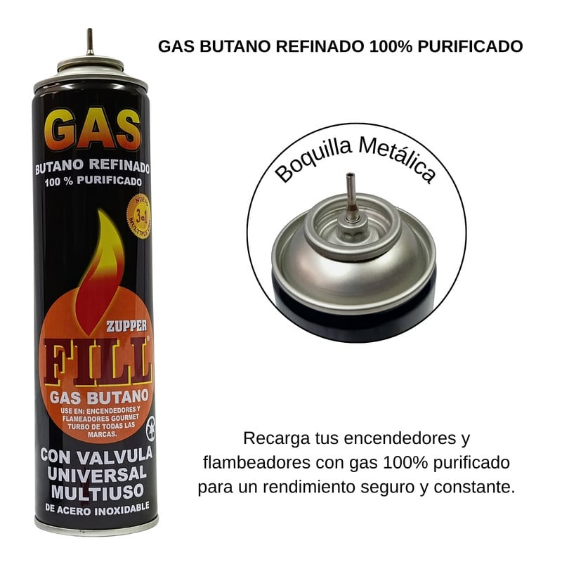 GAS BUTANO ULTRA REFINADO RECARGA TODO TIPO ENCENDEDORES X4 - 4