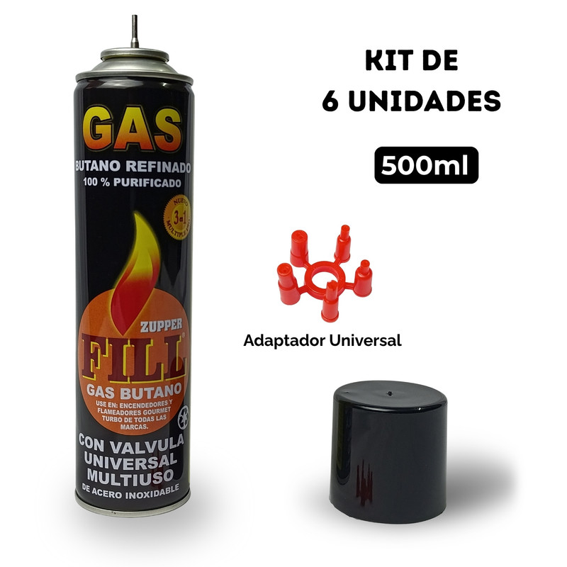 GAS BUTANO ULTRA REFINADO RECARGA TODO TIPO ENCENDEDORES X6 - 3