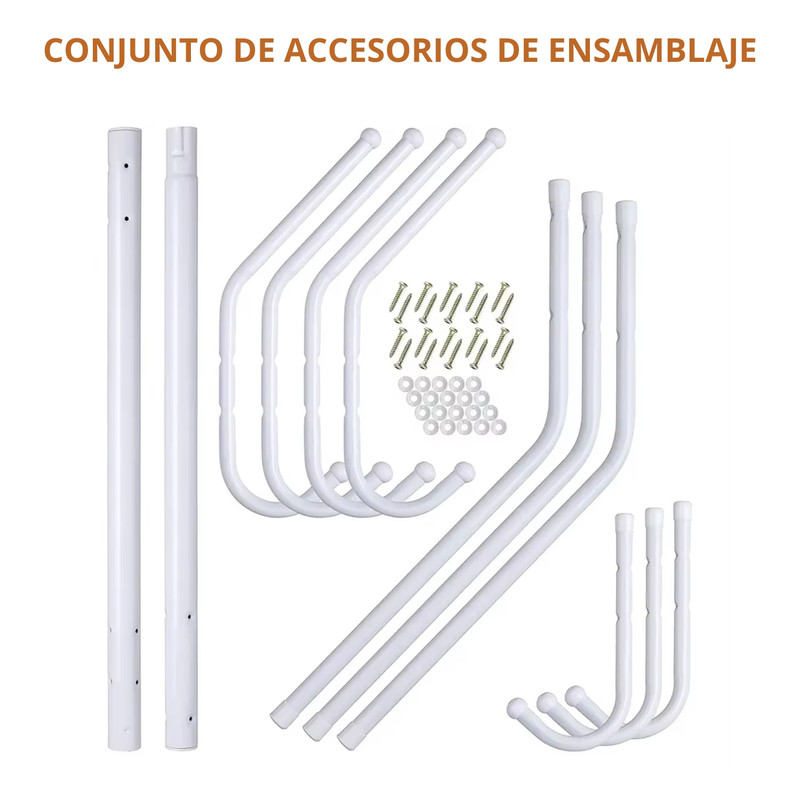 PERCHERO ARMABLE COLGADOR METÁLICO PARA ORDEN Y ESTILO BLANCO - 4