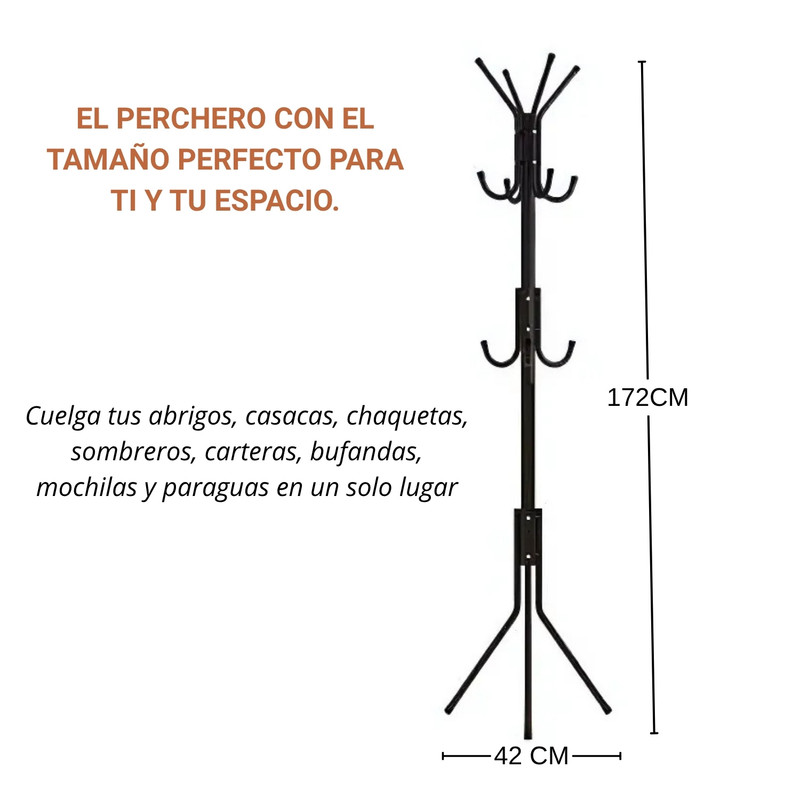 PERCHERO ARMABLE COLGADOR METÁLICO PARA ORDEN Y ESTILO NEGRO - 3