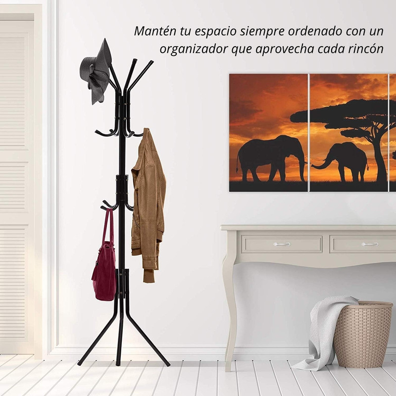 PERCHERO ARMABLE COLGADOR METÁLICO PARA ORDEN Y ESTILO NEGRO - 5