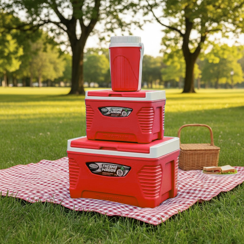 SET COOLERS THERMO WAGON 14, 5 Y 1.5L – IDEAL PARA LA PLAYA ROJO - 1