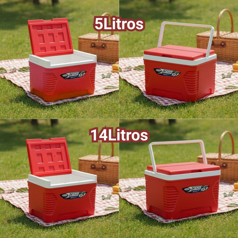 SET COOLERS THERMO WAGON 14, 5 Y 1.5L – IDEAL PARA LA PLAYA ROJO - 4