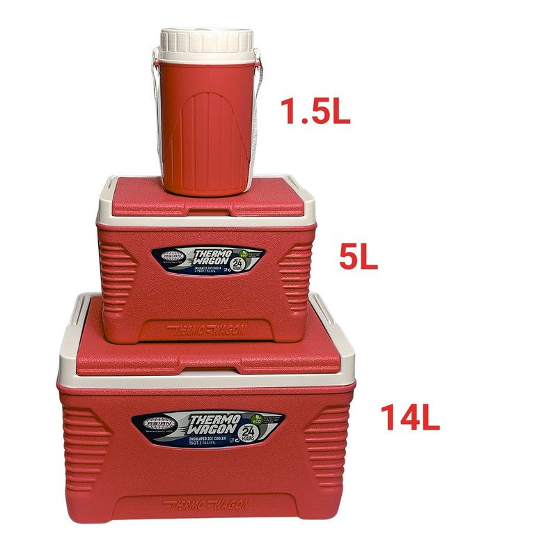 SET COOLERS THERMO WAGON 14, 5 Y 1.5L – IDEAL PARA LA PLAYA ROJO - 5