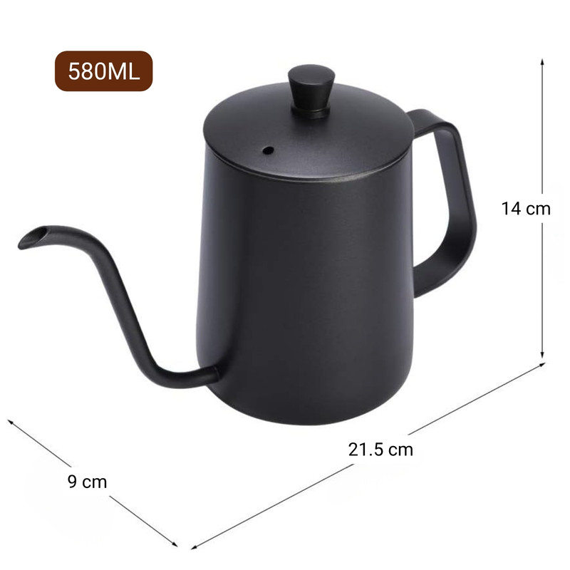 JARRA CUELLO DE CISNE 580ML NEGRO, PARA CAFETERA POR GOTEO - 3