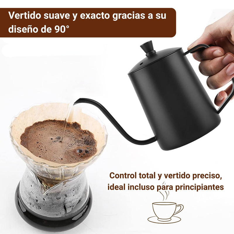 JARRA CUELLO DE CISNE 580ML NEGRO, PARA CAFETERA POR GOTEO - 4