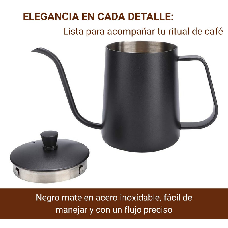 JARRA CUELLO DE CISNE 580ML NEGRO, PARA CAFETERA POR GOTEO - 5