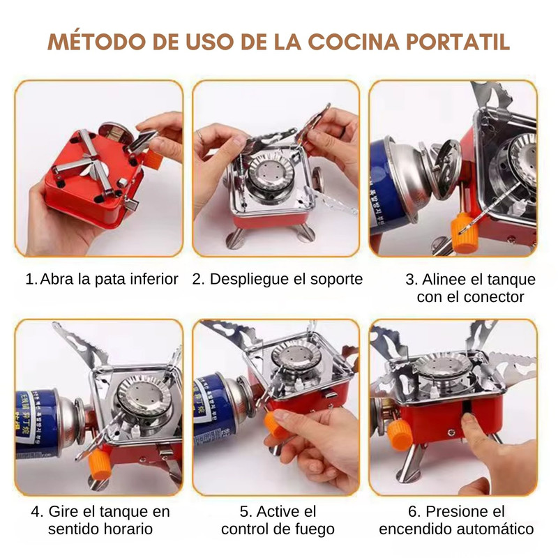 MINI COCINA PORTÁTIL A GAS IDEAL PARA CAMPING - 5