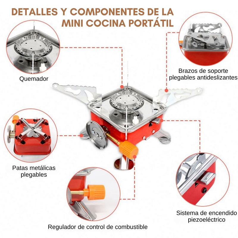 MINI COCINA PORTÁTIL A GAS IDEAL PARA CAMPING - 6