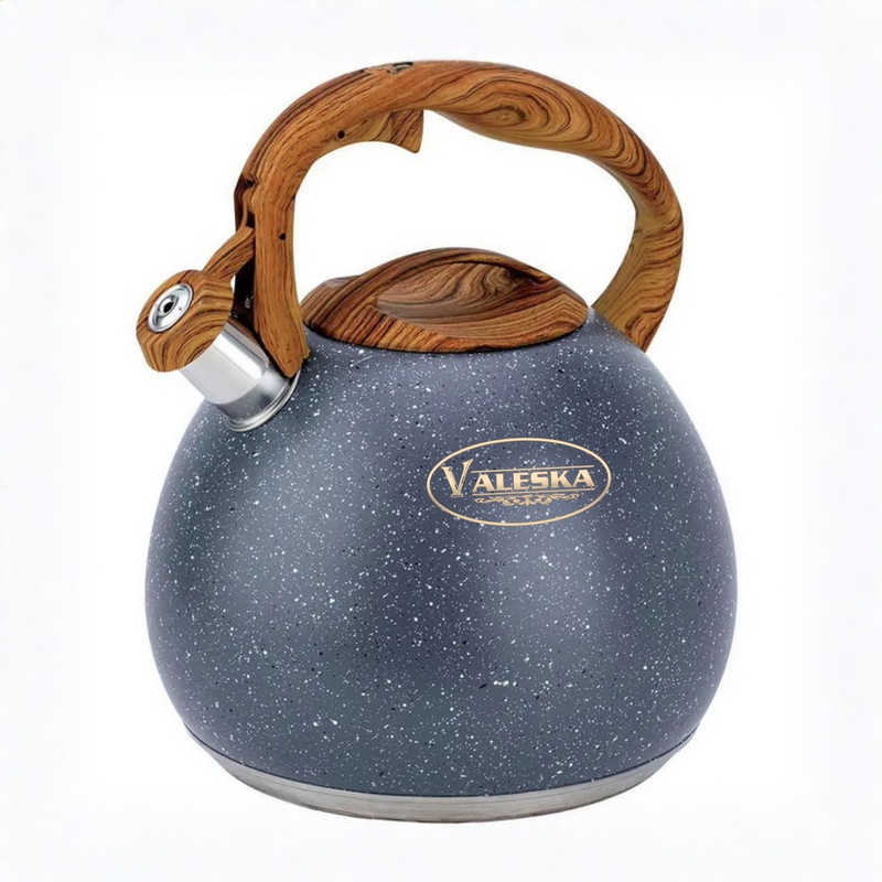 TETERA VALESKA ESTILO ROCA VOLCÁNICA CON SILBATO 5L GRIS - 1