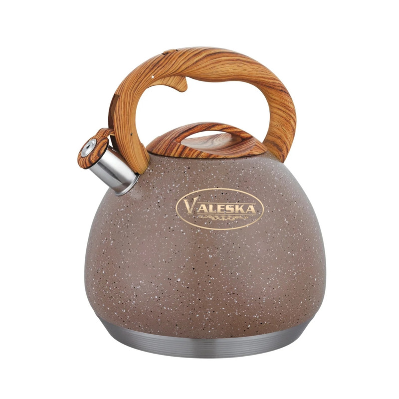 TETERA VALESKA ESTILO ROCA VOLCÁNICA CON SILBATO 5L MARRÓN - 1