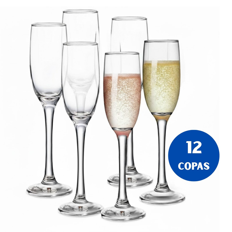COPAS DE CHAMPAÑA ELEGANTES NADIR 190 ML SET X12 - 1