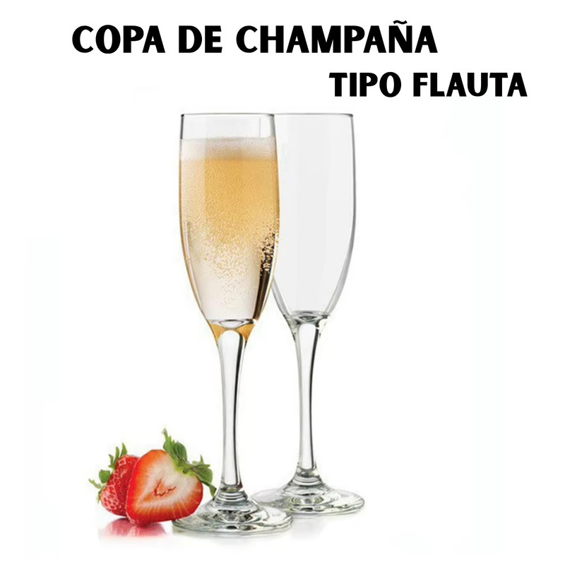COPAS DE CHAMPAÑA ELEGANTES NADIR 190 ML SET X12 - 3