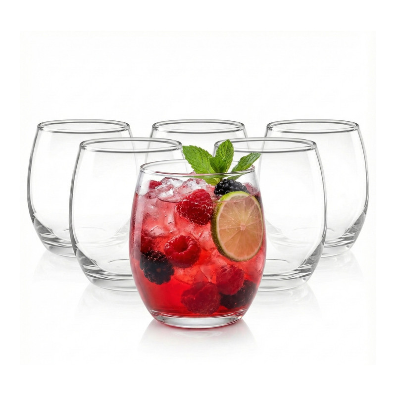 VASOS CIRCULARES DE VIDRIO 340 ML SET X12 USO PROFESIONAL - 1