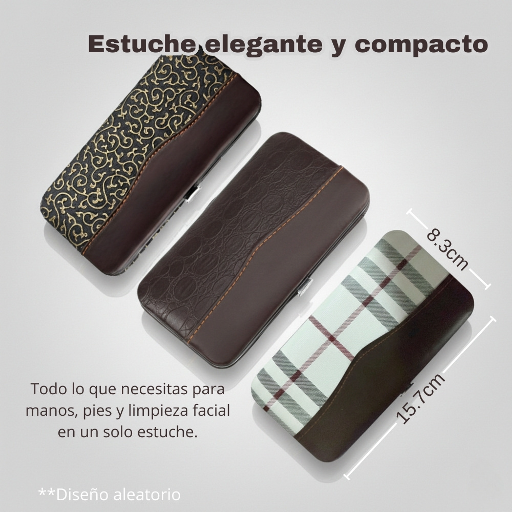 SET MANICURE PEDICURE 12 EN 1 ACERO INOX CON ESTUCHE - 5
