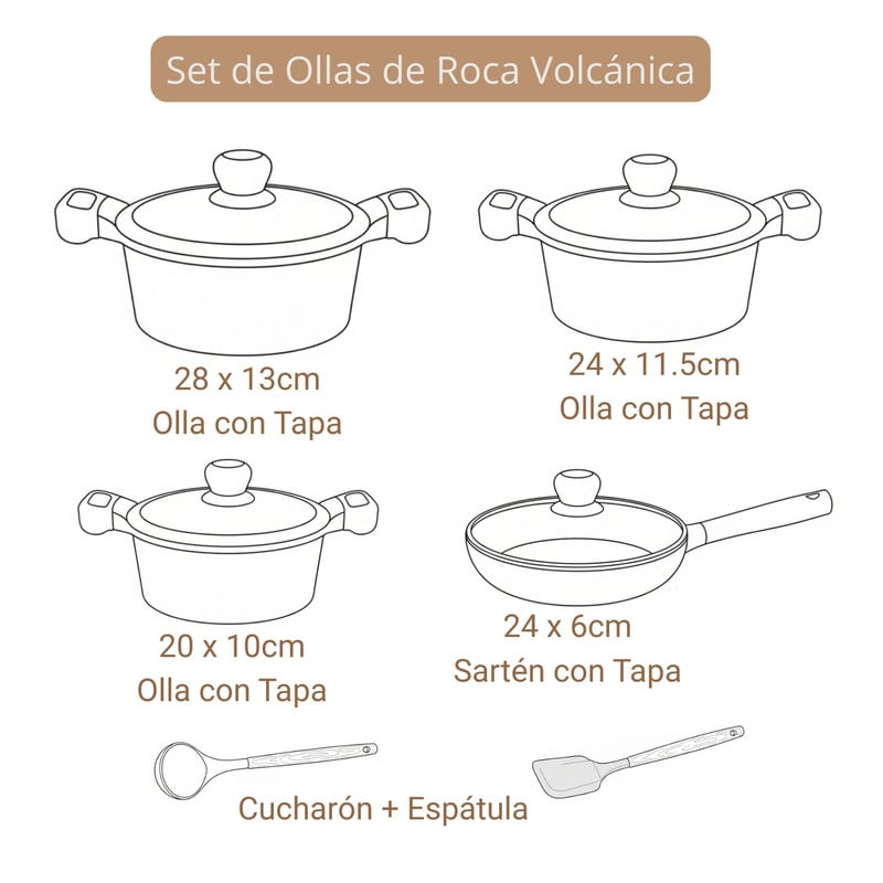 JUEGO DE OLLAS VALESKA ROCA VOLCÁNICA 10PZS ROJO - 3