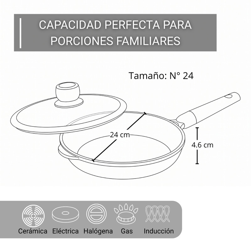 SARTÉN ALEMANGRUNF 24CM CON REVESTIMIENTO MARMOLADO CREMA - 2
