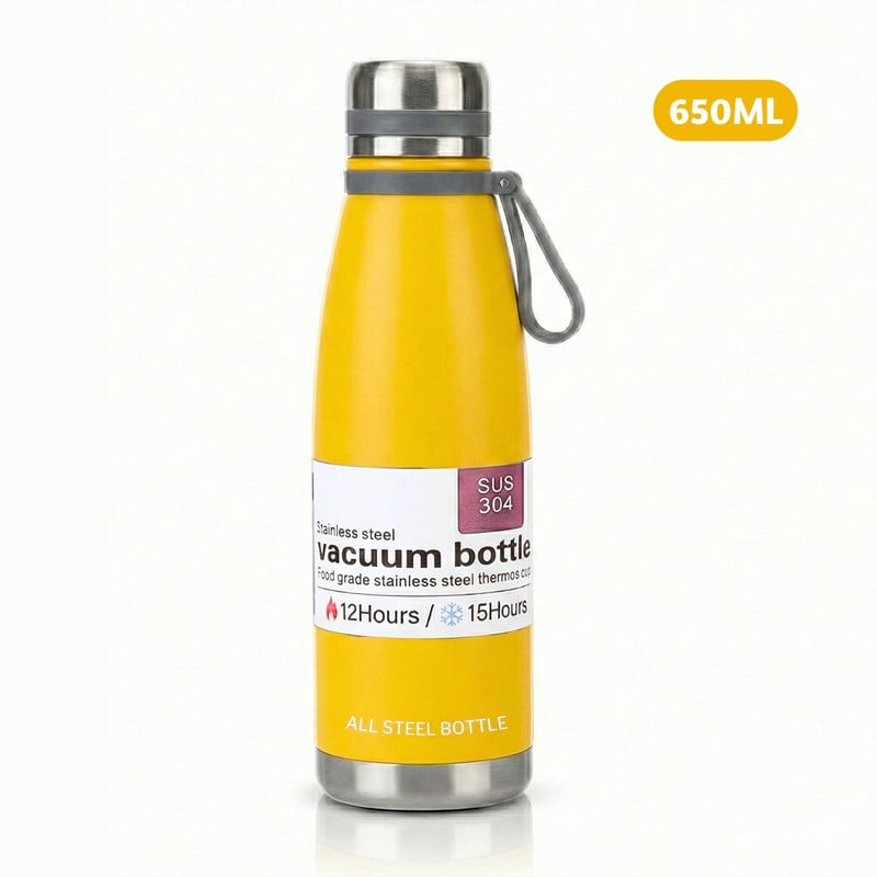 TERMO TOMATODO DE 650 ML ACERO INOXIDABLE COLOR AMARILLO - 1