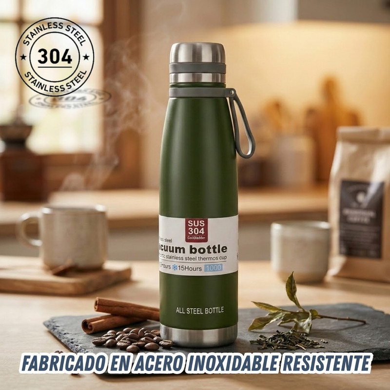 TERMO TOMATODO DE 850 ML ACERO INOXIDABLE COLOR VERDE - 3