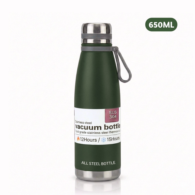 TERMO TOMATODO DE 650 ML ACERO INOXIDABLE COLOR VERDE - 1